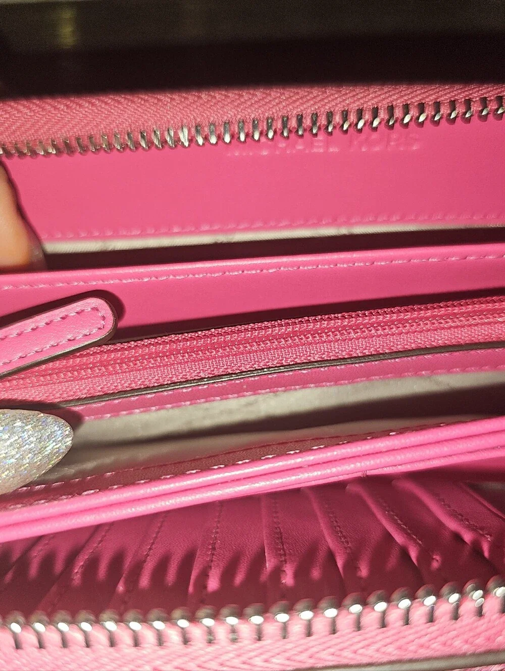 Michael Kors Hot Pink and White Zebra Calf Hair Zip Around Wallet